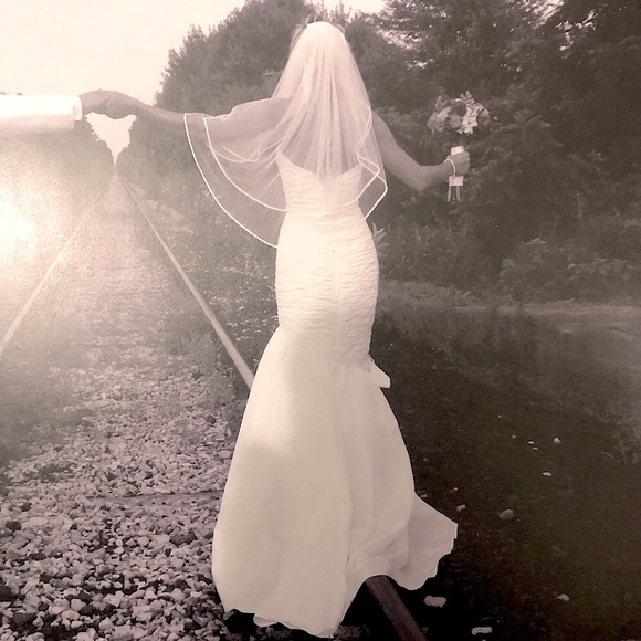 Ruched Taffeta Mermaid Wedding Gown - Picture 2 of 5